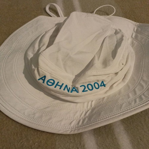 Olympic Games 2004 outfit used, set with hat, pants and t-shirts