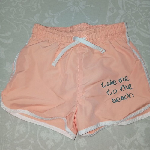 Girls' beach swim shorts peach color like new