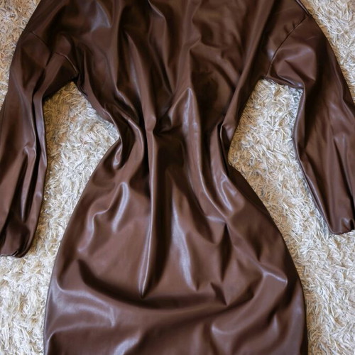 Leather dress brown new ASOS