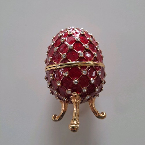 Faberge egg new, opened, height 9cm