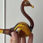 Vintage γυάλινος κύκνος χειροποίητη φιγούρα folk art μεταχειρισμένο