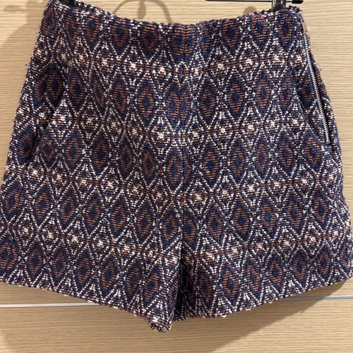 Zara shorts χειμωνιάτικο XS σαν καινούργιο, μπλε και καφέ