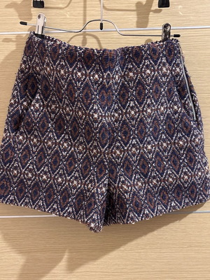 Zara shorts χειμωνιάτικο XS σαν καινούργιο, μπλε και καφέ