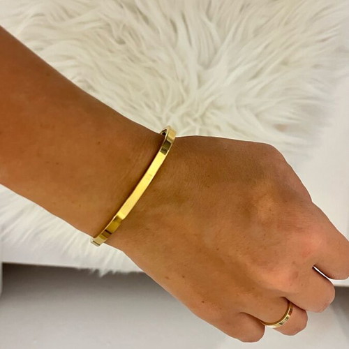 Simple handcuff bracelet new, gold color
