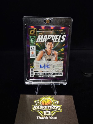 Dimitris Diamantidis 2024-25 Donruss Euroleague Panathinaikos Net Marvels Auto Purple Laser 13/25