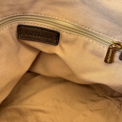 Kesslord leather shoulder bag used, brown, 26x34x12 cm