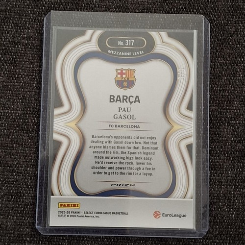 Pau Gasol 2025-26 Panini Select EuroLeague Mezzanine Green Prizm Card New