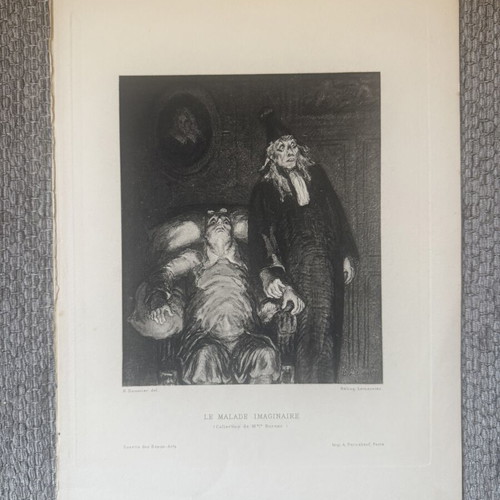 Engraving used, authentic old, 19 x 28 cm