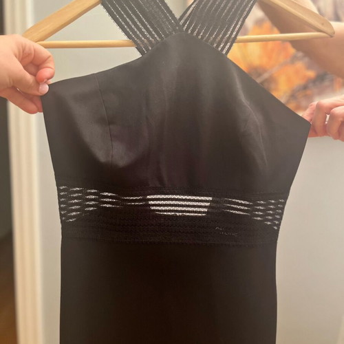 Midi black evening dress like new, size medium, On Line