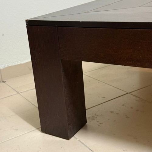 Coffee table used 100cmx100cm dark brown