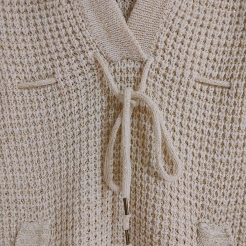 Knitted beige short-sleeve top with hood Jennyfer size S like new
