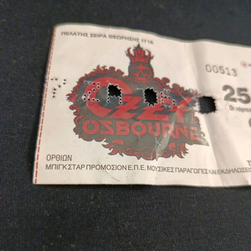 Ozzy Osbourne Terravibe 2010 concert ticket used