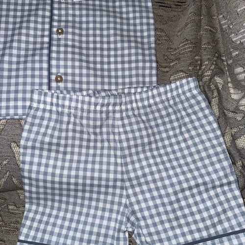 Fred & Flo Baby Pajama Set New with Tags, 2 Pieces, Blue Gingham