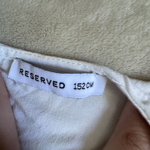 Girls wrinkled longsleeve top Reserved, used, size 152 cm, white