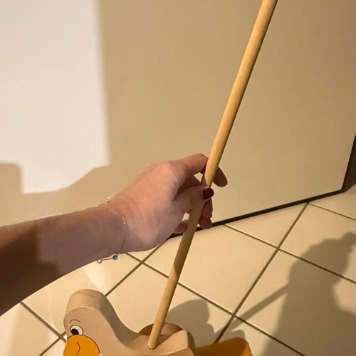 Goki wooden push toy pelican like new