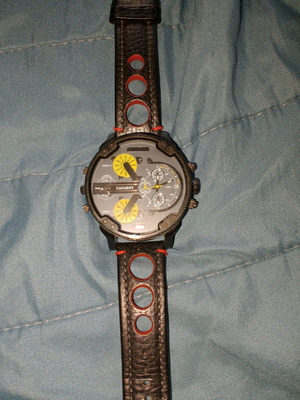 Cagarny 6820 Black Sports Watch σαν καινούργιο με δερμάτινο λουράκι χειροποίητο
