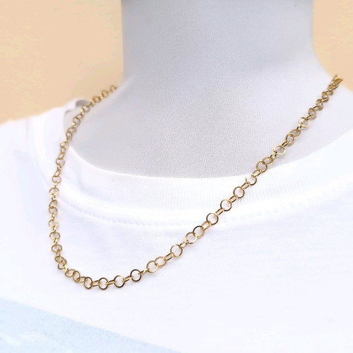 Gold plated stainless steel chain necklace with circles new