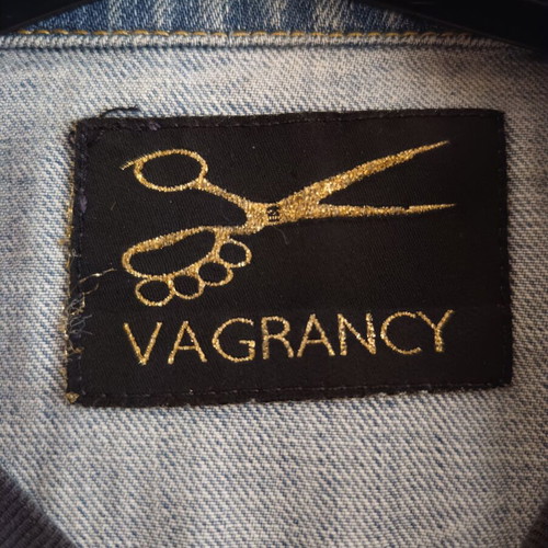Vagrancy Leon Denim Vest refurbished, size L, distressed stonewashed