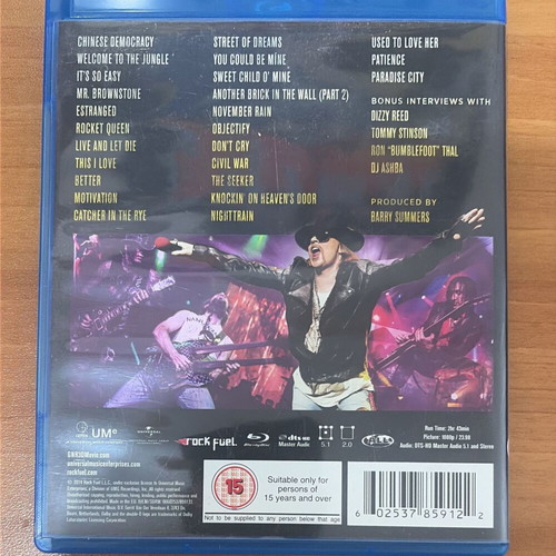 Guns N' Roses Appetite For Democracy 3D Blu-ray like new
