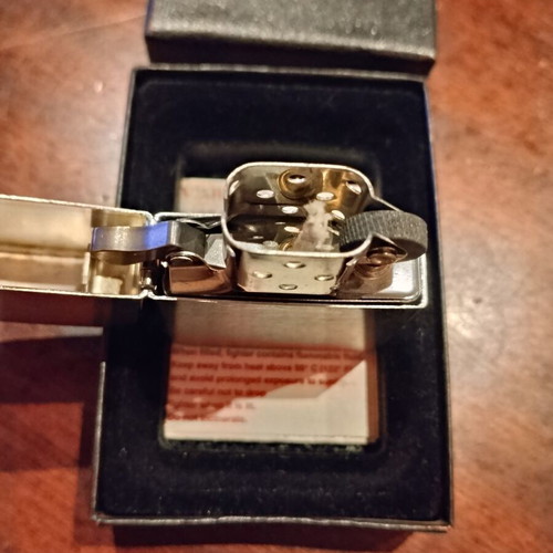 Zippo lighter set 2 pieces Brush Finish Chrome 1998 & 1941 Vintage Replica Chrome