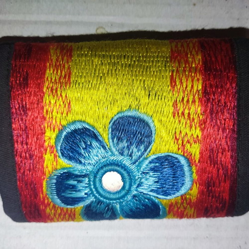Fabric wallet new, red and yellow
