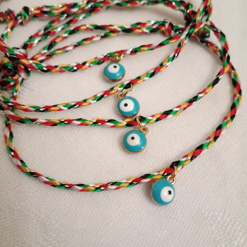 Gourakia bracelets set of 5 with blue eye new