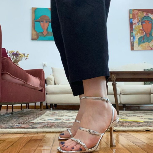 Mango silver heels like new, size 38, sandals