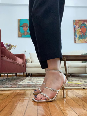 Mango silver heels like new, size 38, sandals
