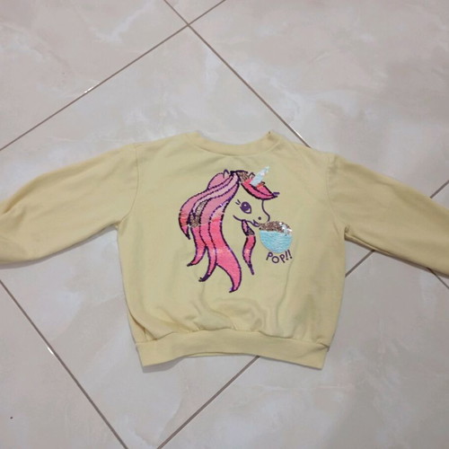 H&M Girls' Yellow Sweatshirt like new, size 128 cm