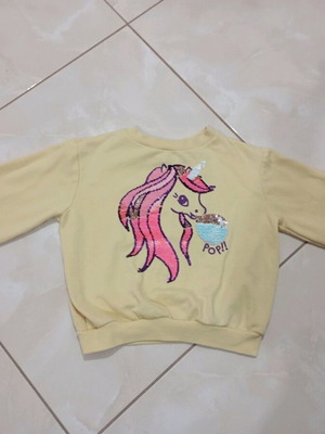 H&M Girls' Yellow Sweatshirt like new, size 128 cm