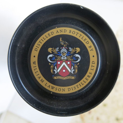 William Lawson's box used, cylindrical cardboard with metal lid