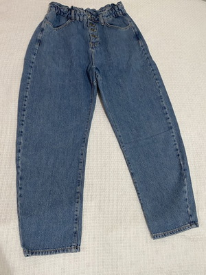 Zara Balloon Jeans size 36 like new, blue with elastic waist