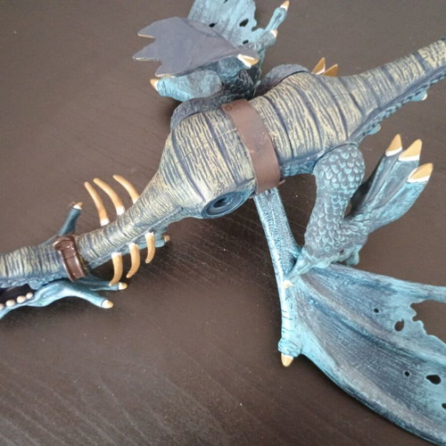 Large blue dinosaur toy figure