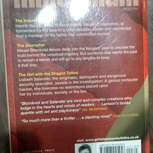 The Girl with the Dragon Tattoo book used, English