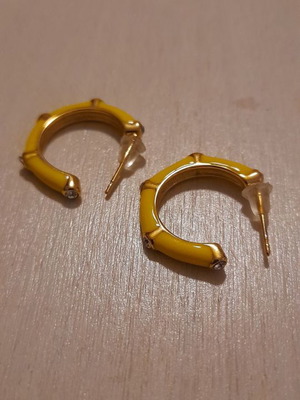 Σκουλαρίκια κίτρινα με στρας καινούργια