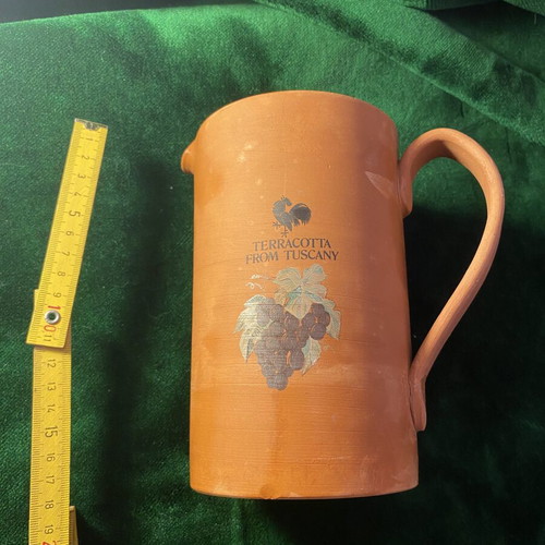 Terracotta Wine Jug from Tuscany like new, half liter