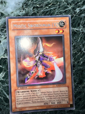 Κάρτα Yu-Gi-Oh Mystic Swordsman lv 2 με ασημένια γράμματα, σαν καινούργια