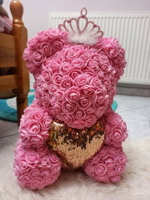 Decorative teddy bear new with roses large size