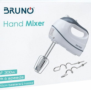 BRUNO Μίξερ χειρός, 6 ταχύτητες, 20cm αναδευτήρες & ζυμωτήρες