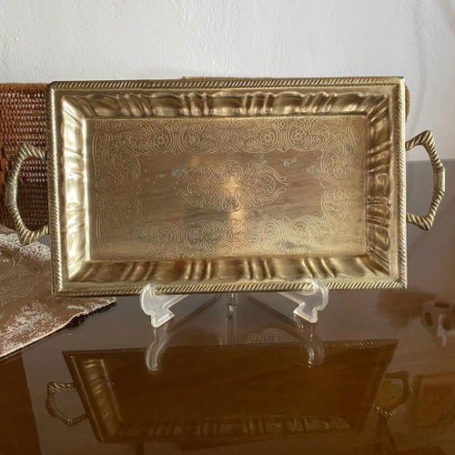 Doukas Silver Ware Co Vintage Silver Tray used, 32x19 cm