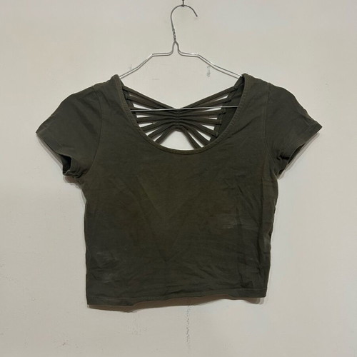 Crop top khaki size S used with back design