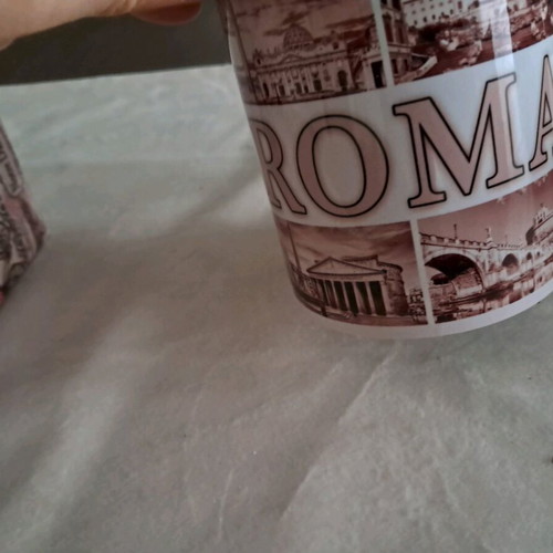 Commemorative Mugs Paris Rome Talin Stockholm set like new with gift magnet