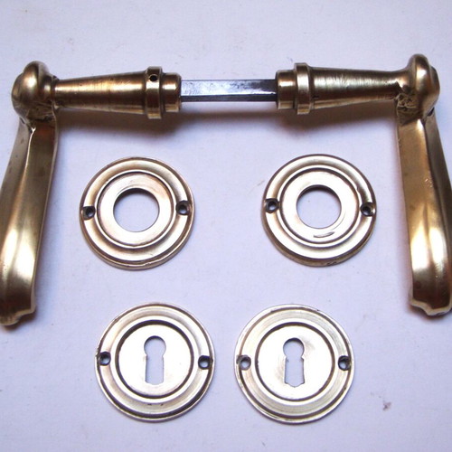 French door handle used, brass 19th century