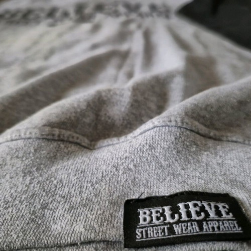 Believe sweatshirt without hood like new, size L, black and gray