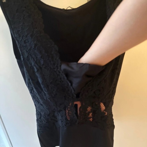 Med bodysuit with lace like new, black, size S