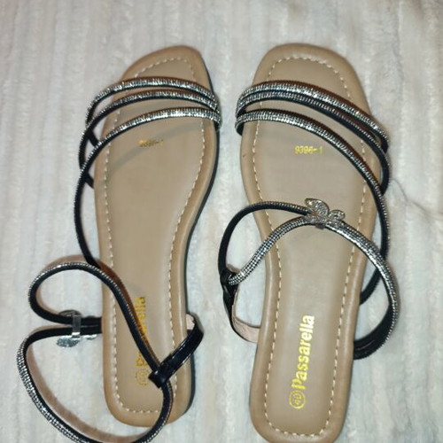 Passarella flat sandals with rhinestones size 40 new