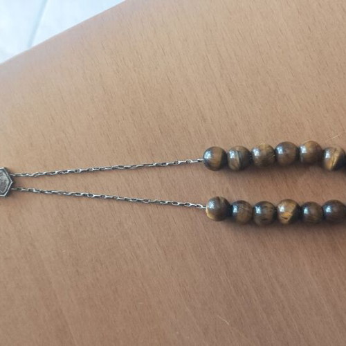 Komboloi with Tiger's Eye beads and 925 silver used