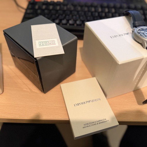 Emporio Armani Open-Heart AR60011 automatic watch new, leather