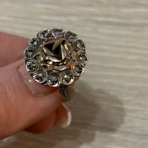Silver-gold vintage ring used, size 53