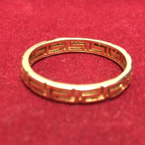 Set of 2 gold-plated rings with 925 silver Byzantine & Meander designs new